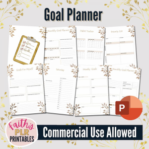 Printable Goal Planner PLR
