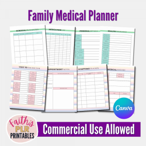 Family Medical Planner Canva Templates
