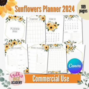 Sunflowers Planner 2024