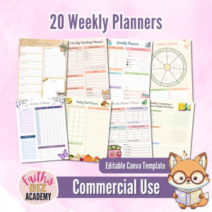 20 Weekly Planners Canva Templates