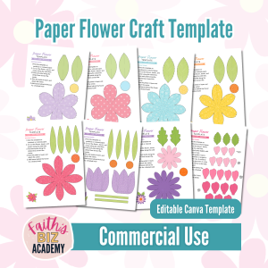 Paper Flower Craft Canva Templates
