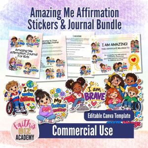 Amazing Me Affirmation Stickers & Journal Bundle