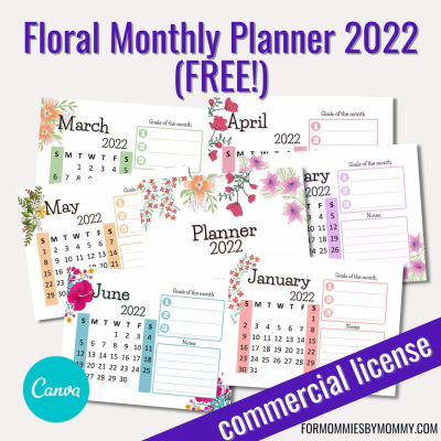 Free Monthly Planner 2022 (Canva)