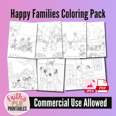 Happy Families Coloring Pack