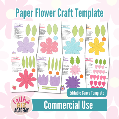 Paper Flower Craft Canva Templates