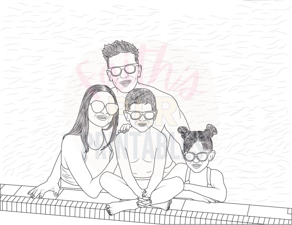 happy families coloring page set B 4