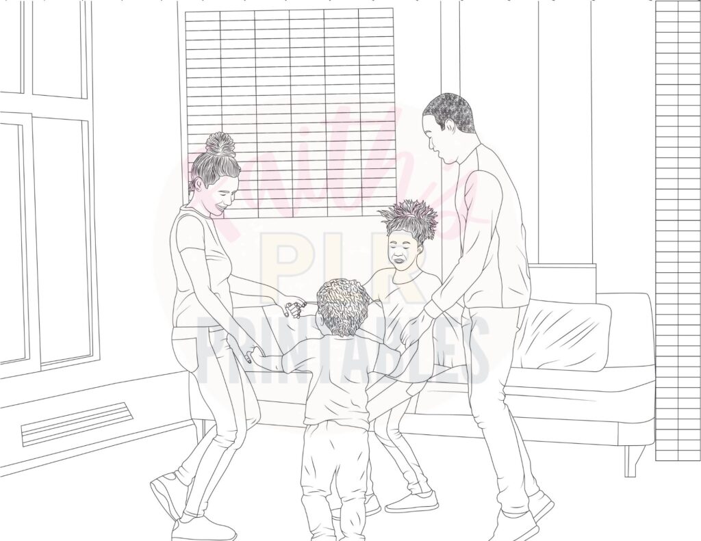 happy families coloring page set B 6
