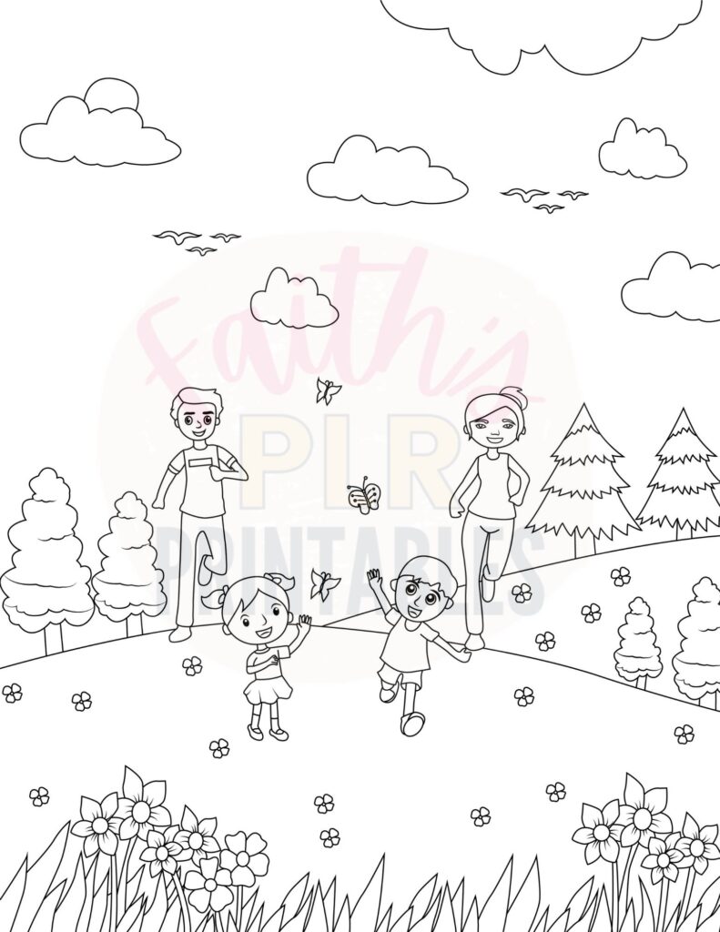 happy families coloring page set A 6