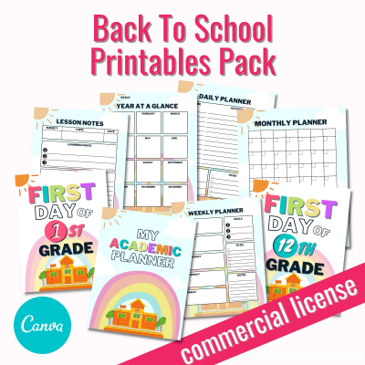 back to school printables pack