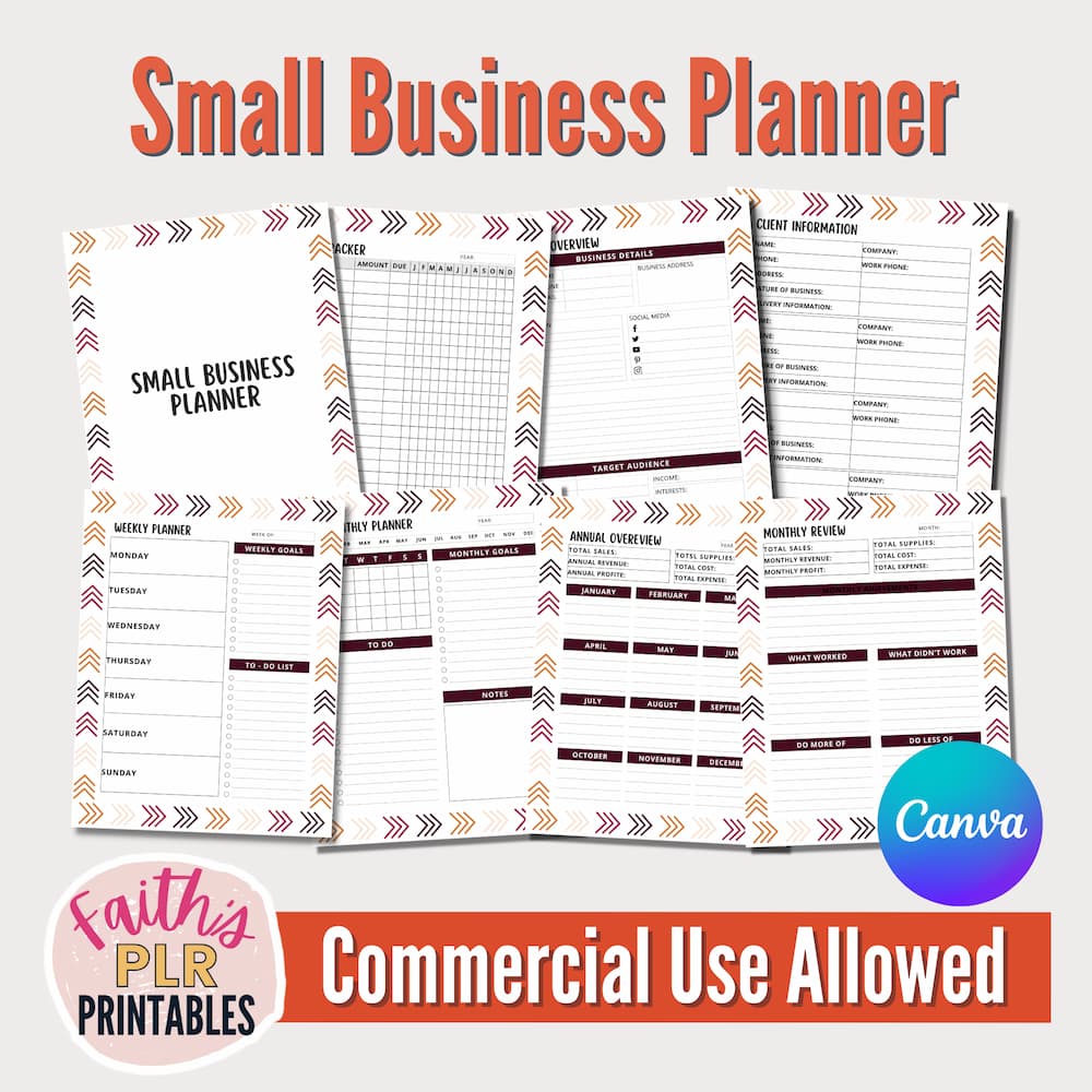 small business Planner Canva Templates