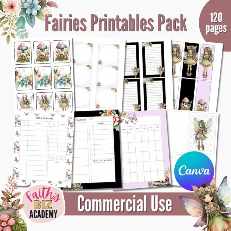 Fairies Printables Pack - Faith's Biz Academy
