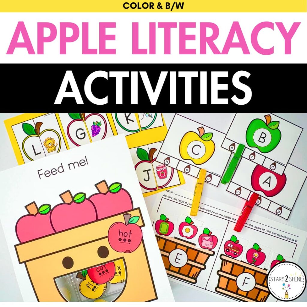 Apple Literacy Activities for Kindergarten and First Grade