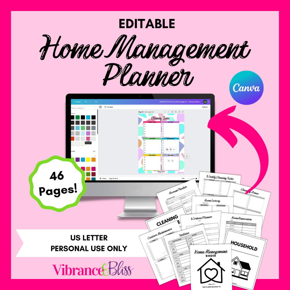 Editable Home Management Planner