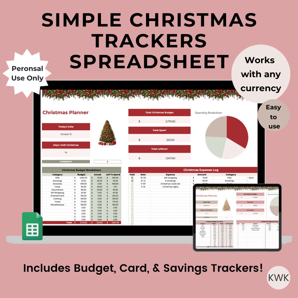 Simple Christmas Trackers Google Sheets