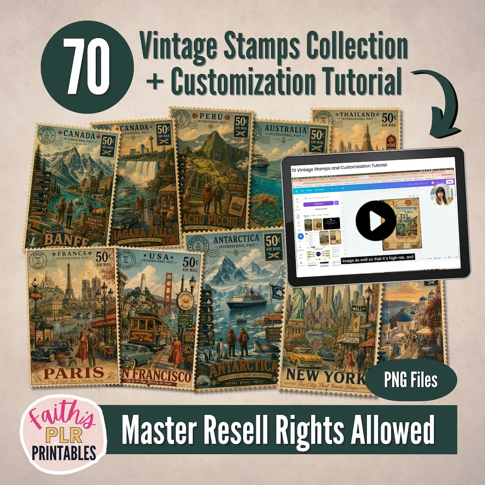 vintage stamps collection banner