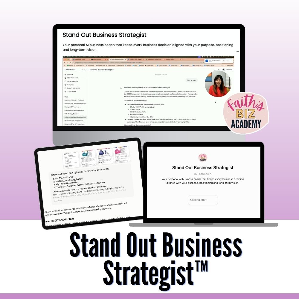 Stand Out Business Strategist mockup banner