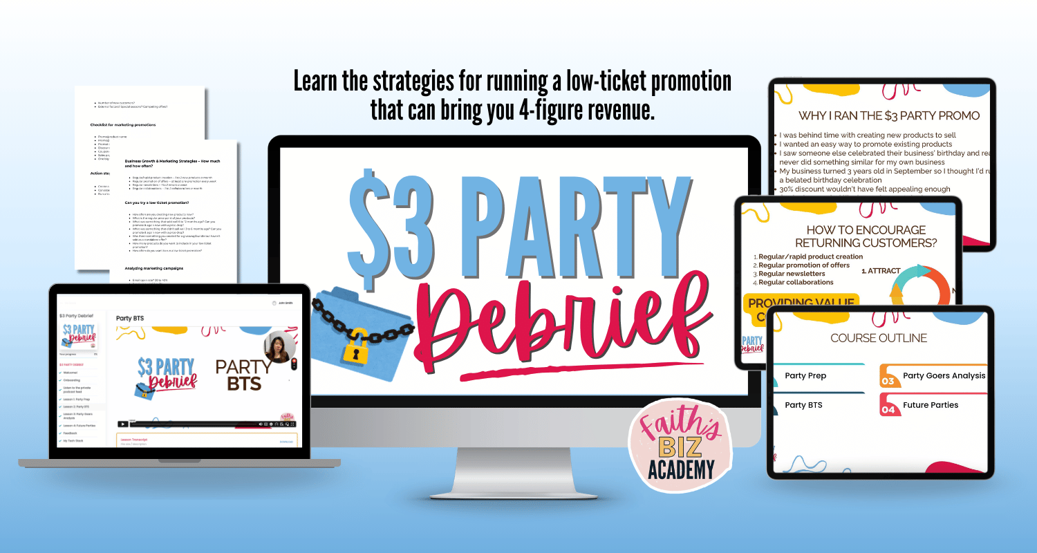 $3 Party debrief mockup banner $3 Party debrief mockup banner