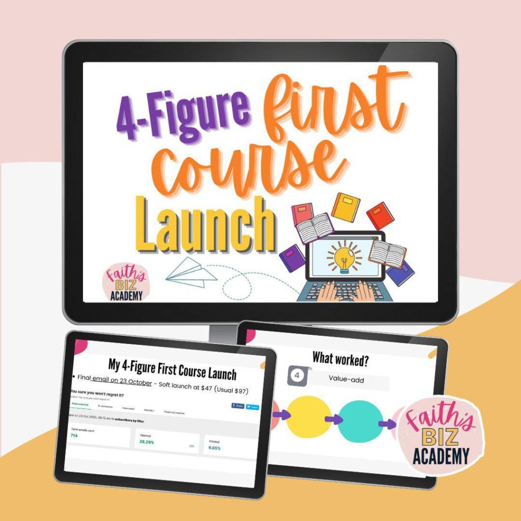 4-Figure First Course Launch square banner