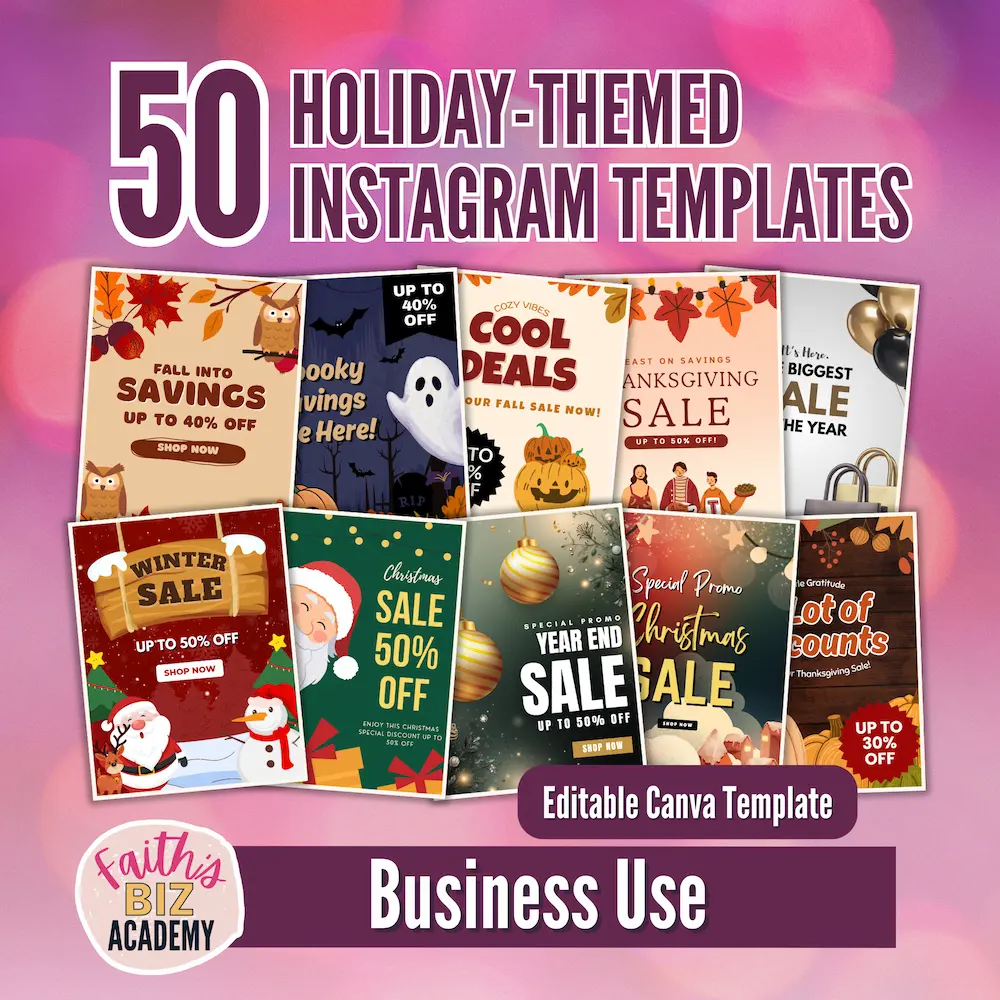 50 Holiday Themed Instagram Templates Banner